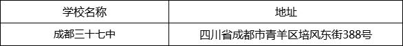 成都市成都三十七中地址在哪里？