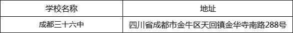 成都市成都三十六中地址在哪里？