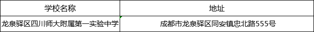 成都市龍泉驛區(qū)四川師大附屬第一實驗中學地址在哪里？