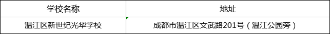 成都市溫江區(qū)新世紀(jì)光華學(xué)校地址在哪里？