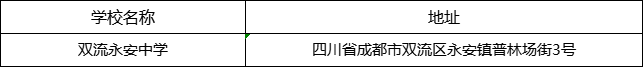 成都市雙流永安中學(xué)地址在哪里？