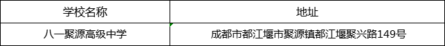 成都市八一聚源高級(jí)中學(xué)地址在哪里？