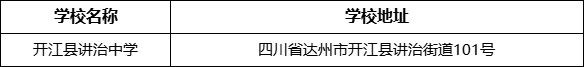達(dá)州市開(kāi)江縣講治中學(xué)學(xué)校地址在哪里？