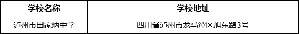 瀘州市田家炳中學學校地址在哪里？