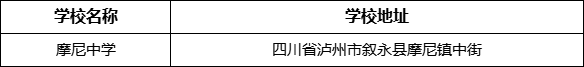 瀘州市摩尼中學學校地址在哪里？