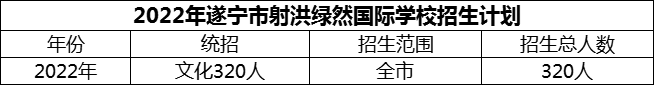 2024年遂寧市射洪綠然國際學(xué)校招生計(jì)劃是多少？