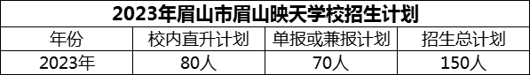 2024年眉山市眉山映天學(xué)校招生計劃是多少？