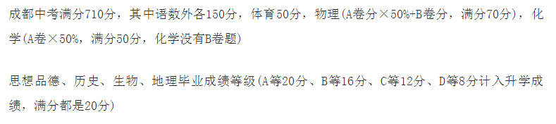 2020年成都中考總分多少？中考滿分是多少？